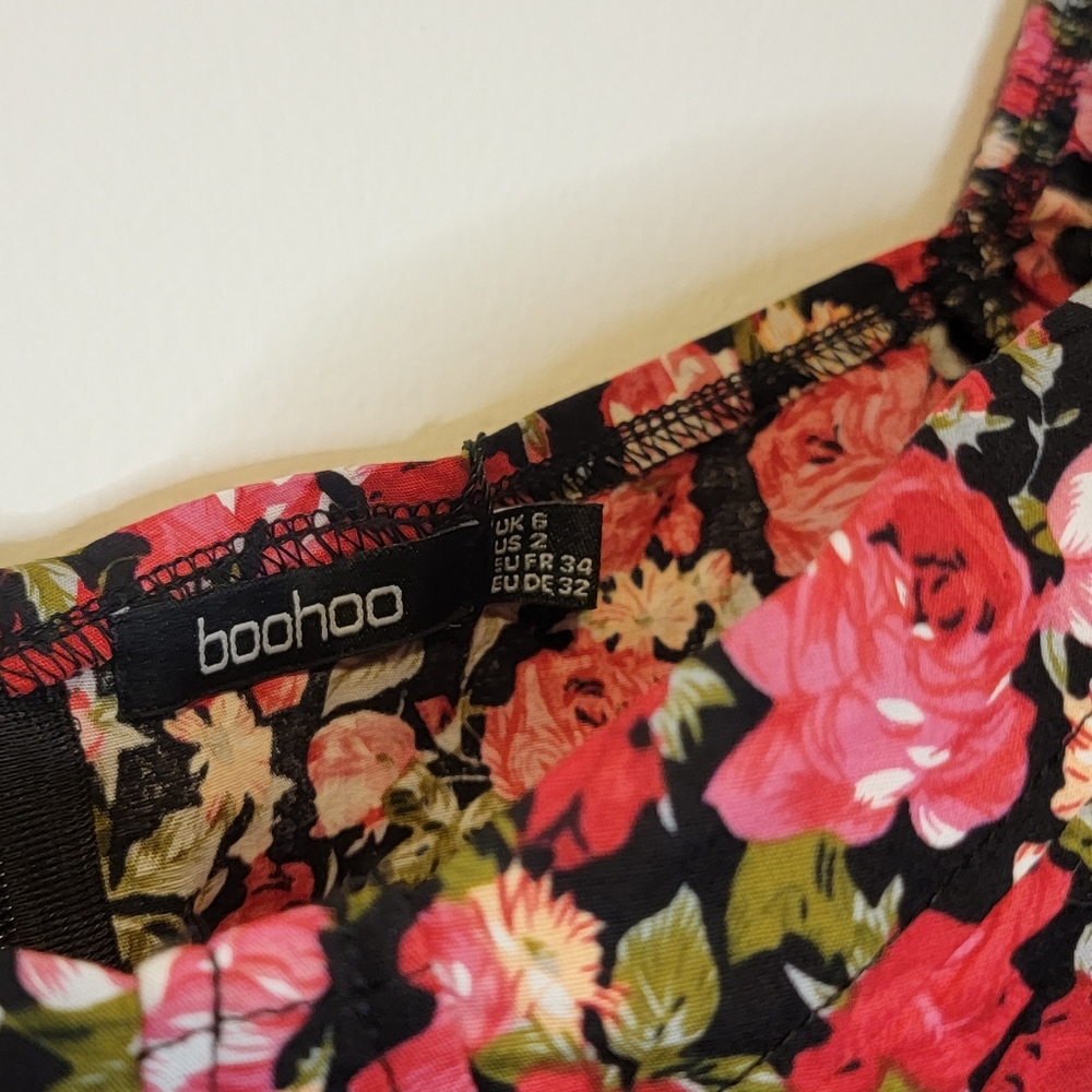 Boohoo Petite Corset Style Puff Sleeve Mini Dress Size 2 - Picture 7 of 11